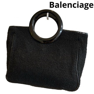 バレンシアガ(Balenciaga)のバレンシアガ　ミニトートバッグ　ハンドバッグ　黒　ロゴあり(トートバッグ)