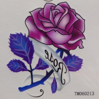 タトゥーシール ワンポイント Rose 紫の薔薇 パープルローズ バラ フラワー(アクセサリー)