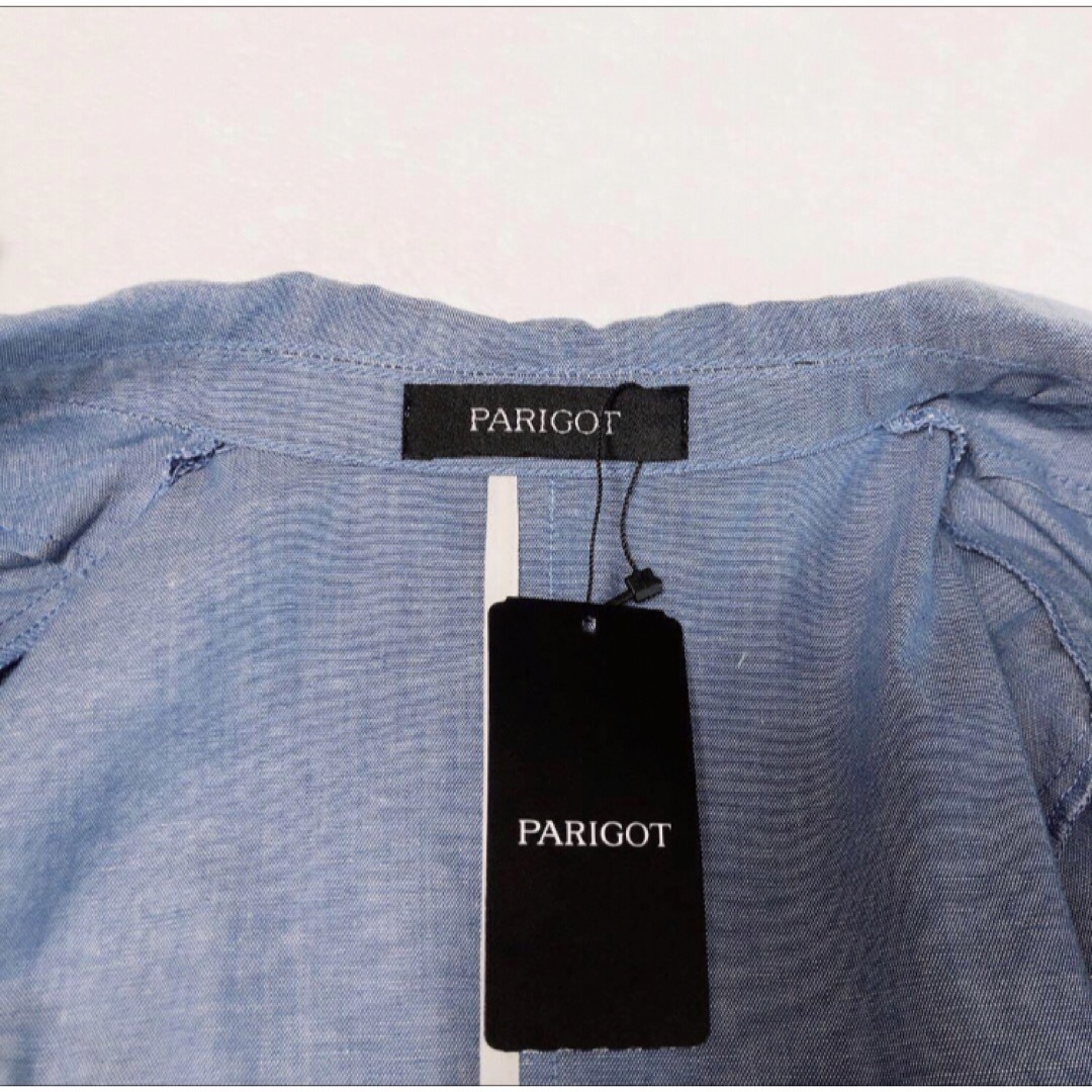PARIGOT(パリゴ)の新品　PARIGOT パリゴ コットン　サマー　テーラード　スーツ　 M ブルー レディースのフォーマル/ドレス(スーツ)の商品写真