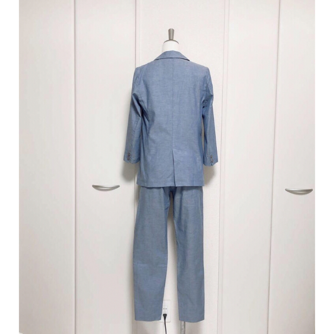 PARIGOT(パリゴ)の新品　PARIGOT パリゴ コットン　サマー　テーラード　スーツ　 M ブルー レディースのフォーマル/ドレス(スーツ)の商品写真