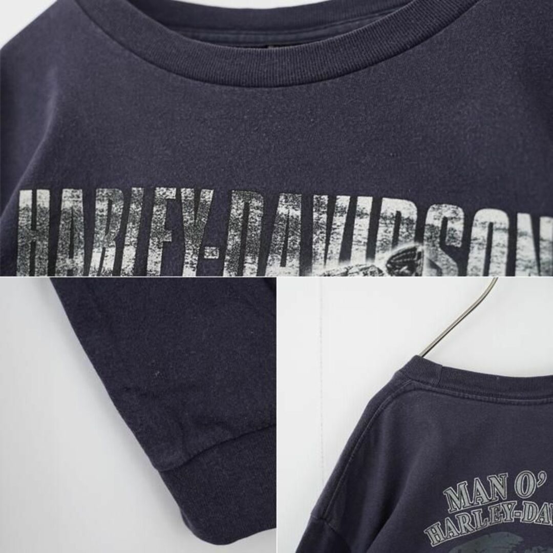 Harley Davidson(ハーレーダビッドソン)のハーレーダビッドソン プリントTシャツ 長袖 00s ネイビー 紺 7760 その他のその他(その他)の商品写真