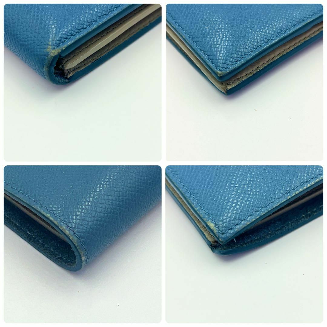 celine(セリーヌ)のセリーヌ ストラップウォレット 二つ折り財布 ブルー グレー 箱付き レディースのファッション小物(財布)の商品写真