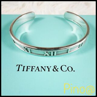 ティファニー(Tiffany & Co.)のTIFFANY&Co ティファニー バングル アトラス 英文字 銀 巾着袋付き(ブレスレット/バングル)