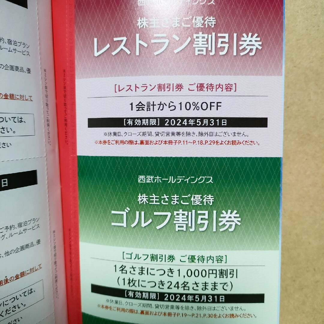 「西武HD株主優待券セット」2023Nov　匿名配送 チケットの優待券/割引券(その他)の商品写真