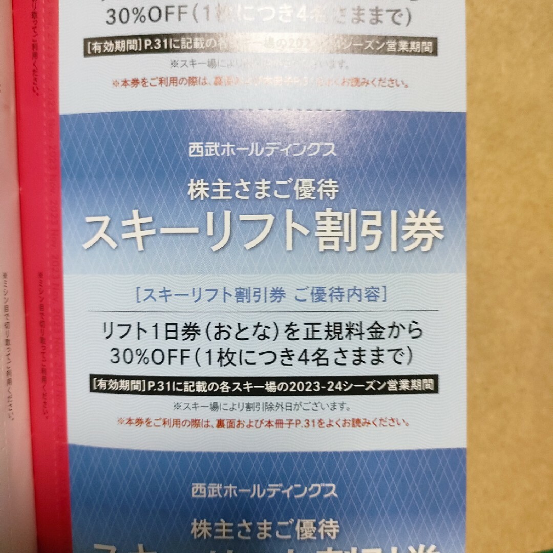 「西武HD株主優待券セット」2023Nov　匿名配送 チケットの優待券/割引券(その他)の商品写真