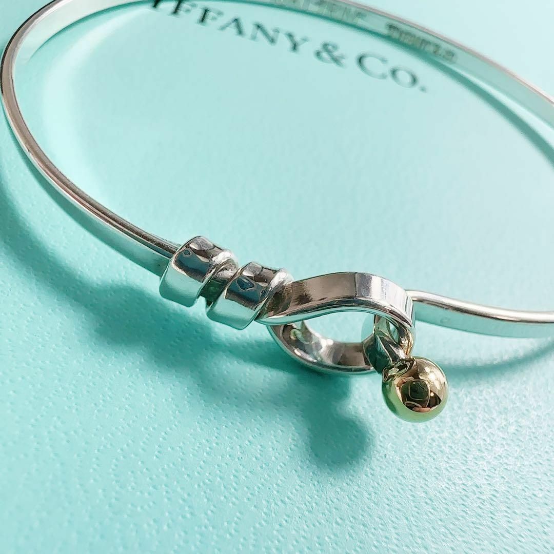 Tiffany & Co.(ティファニー)の【極美品】ティファニー フック&アイ バングル ラブノット シルバー ゴールド レディースのアクセサリー(ブレスレット/バングル)の商品写真