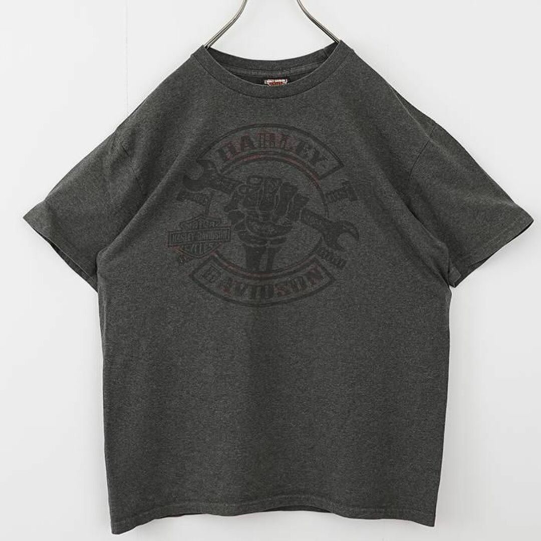 Harley Davidson(ハーレーダビッドソン)のハーレーダビッドソン プリントTシャツ ドクロ グレー 赤 L 7763 その他のその他(その他)の商品写真