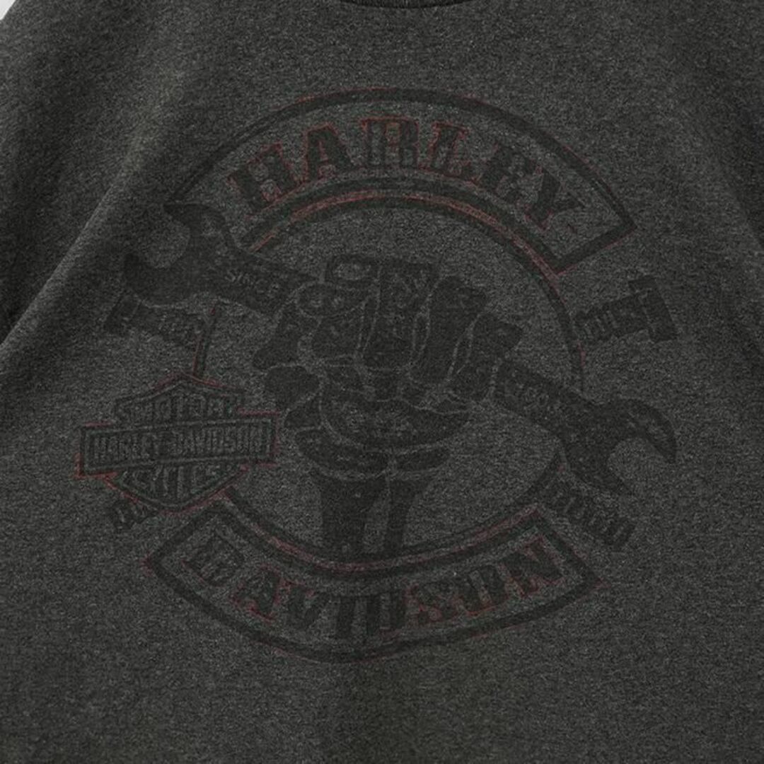 Harley Davidson(ハーレーダビッドソン)のハーレーダビッドソン プリントTシャツ ドクロ グレー 赤 L 7763 その他のその他(その他)の商品写真