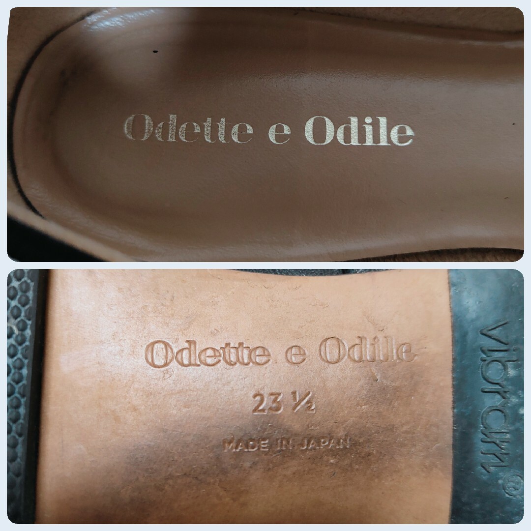 Odette e Odile(オデットエオディール)のオデットエオディール バレエシューズ 23.5 レザー ブラック リボン レディースの靴/シューズ(バレエシューズ)の商品写真