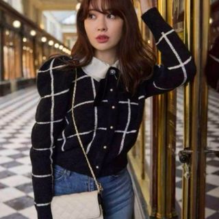 ハーリップトゥ(Her lip to)の Crillon Boucle Cardigan black(カーディガン)