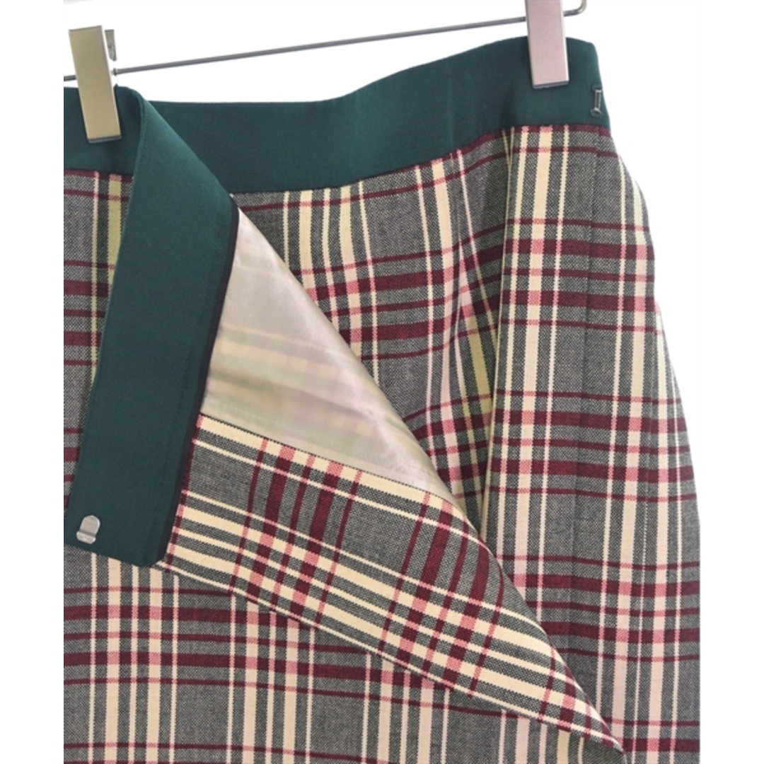 Drawer(ドゥロワー)のDrawer ひざ丈スカート 36(S位) グレー系xベージュx赤(チェック) 【古着】【中古】 レディースのスカート(ひざ丈スカート)の商品写真