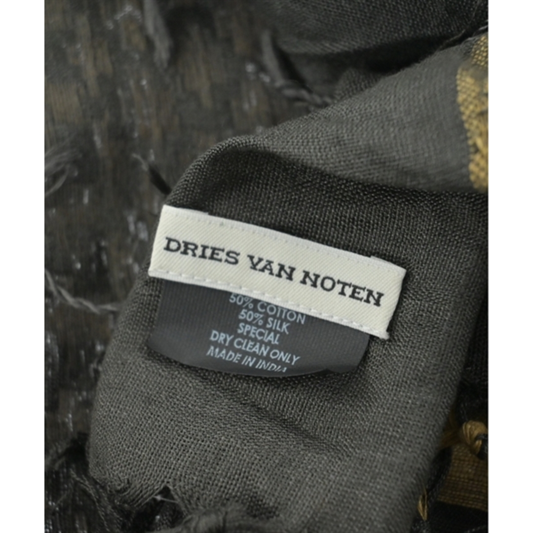 DRIES VAN NOTEN(ドリスヴァンノッテン)のDRIES VAN NOTEN ストール - チャコールグレー系xベージュ系 【古着】【中古】 メンズのファッション小物(ストール)の商品写真