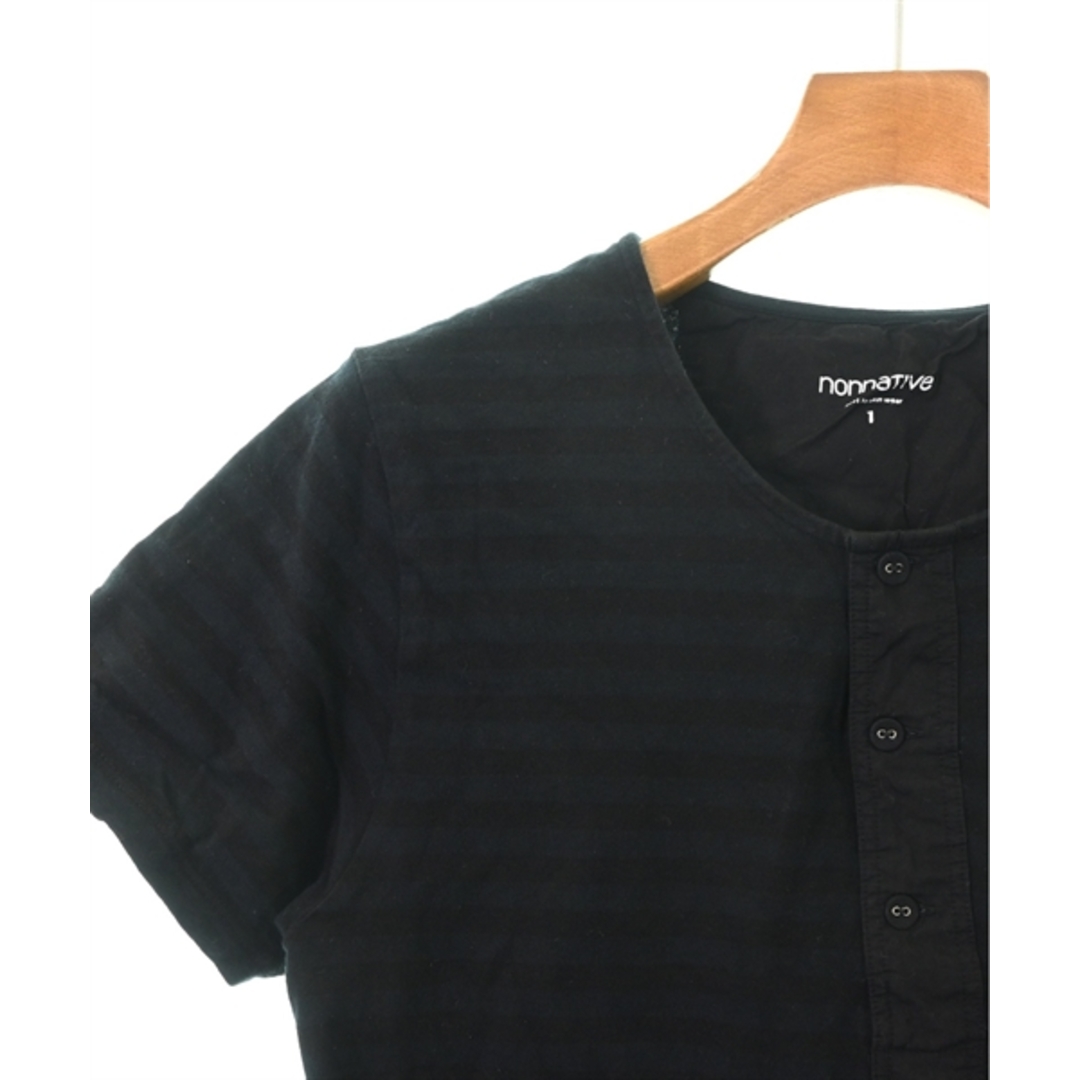 nonnative(ノンネイティブ)のnonnative Tシャツ・カットソー 1(S位) 黒x紺系(ボーダー) 【古着】【中古】 メンズのトップス(Tシャツ/カットソー(半袖/袖なし))の商品写真
