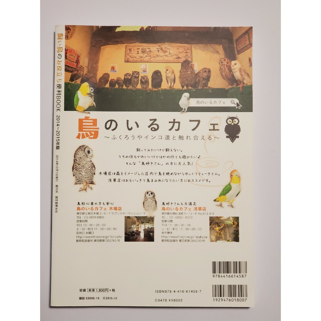 飼い鳥のお役立ち便利BOOK エンタメ/ホビーの本(住まい/暮らし/子育て)の商品写真