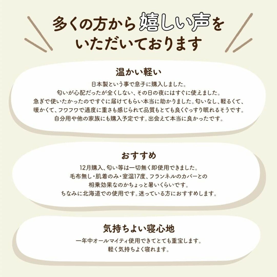 【色: クリーム】【ふとん工房 グーグ】羽毛掛けふとん ハンガリー産 ホワイトダ インテリア/住まい/日用品の寝具(その他)の商品写真