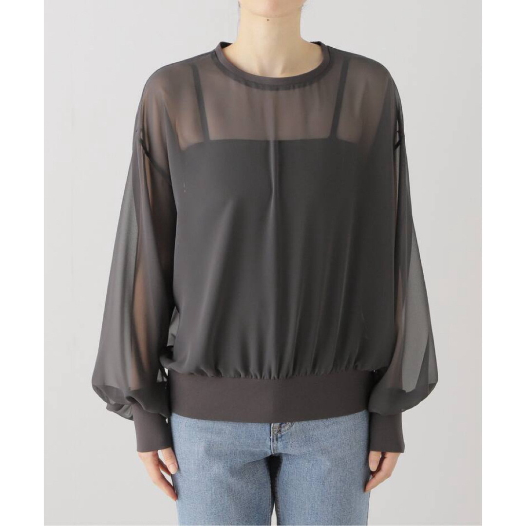 L'Appartement DEUXIEME CLASSE(アパルトモンドゥーズィエムクラス)のアパルトモン Sheer Blouse レディースのトップス(シャツ/ブラウス(長袖/七分))の商品写真