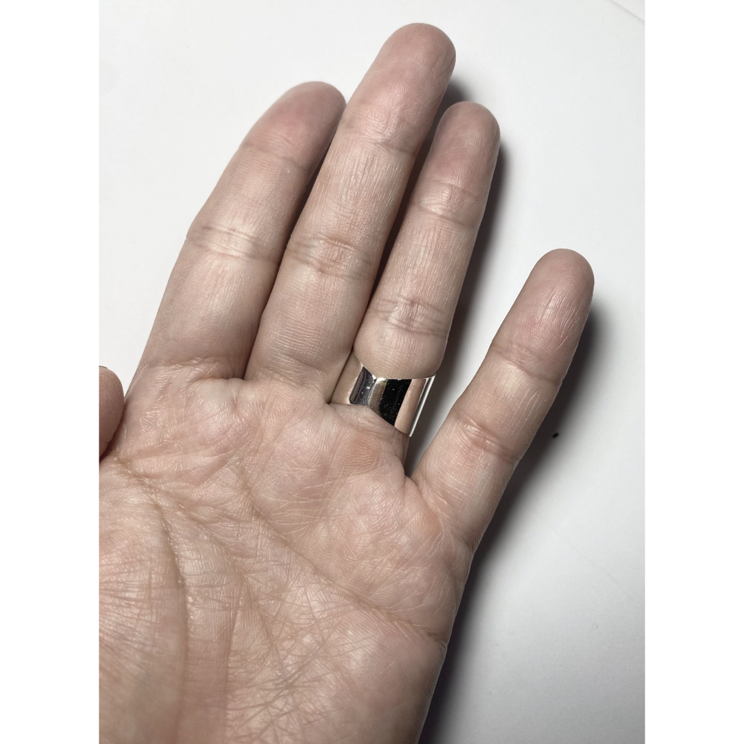 プレーン　シンプル幅広平打ち15ミリスターリングシルバー925リング16号Cょチ メンズのアクセサリー(リング(指輪))の商品写真