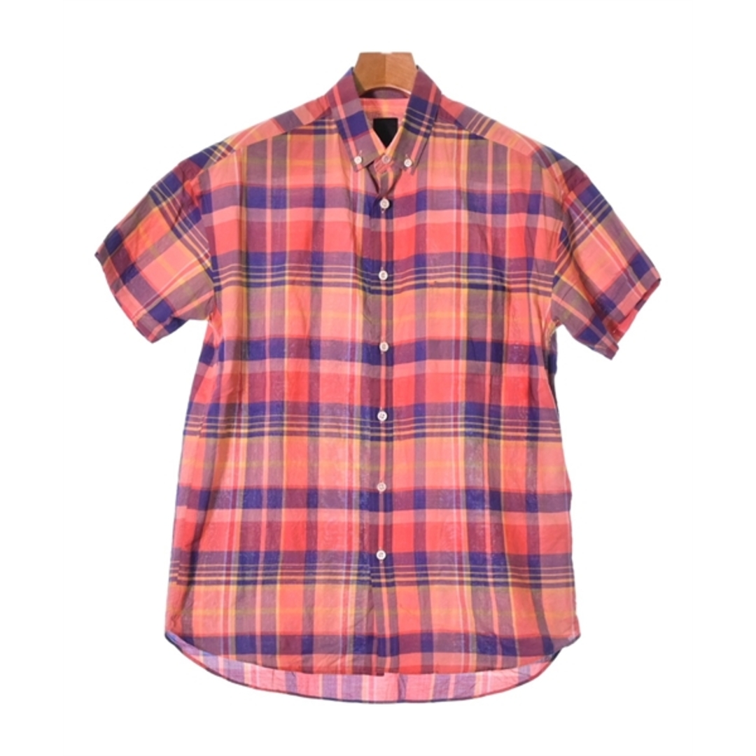 maillot カジュアルシャツ 1(S位) オレンジx紺x黄(チェック) 【古着】【中古】 メンズのトップス(シャツ)の商品写真