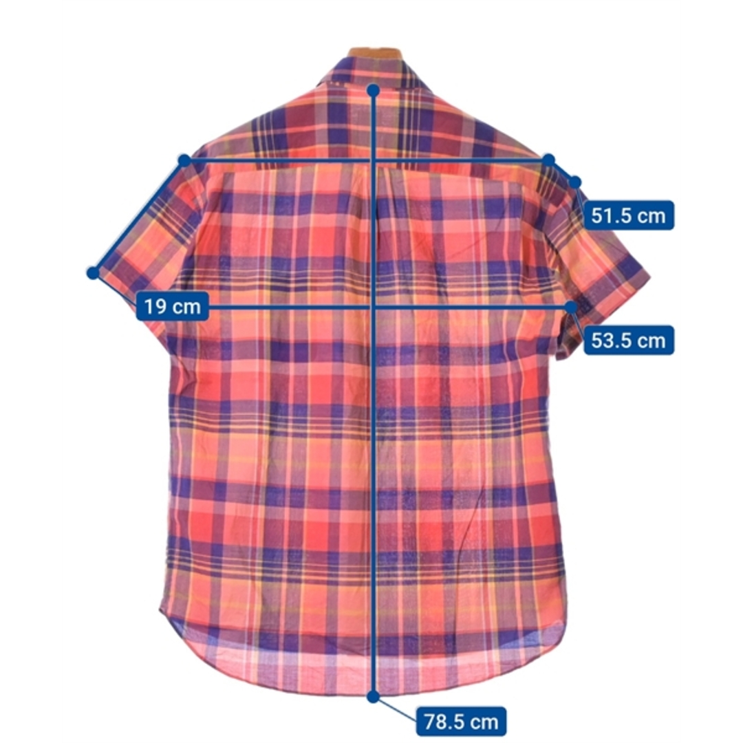 maillot カジュアルシャツ 1(S位) オレンジx紺x黄(チェック) 【古着】【中古】 メンズのトップス(シャツ)の商品写真