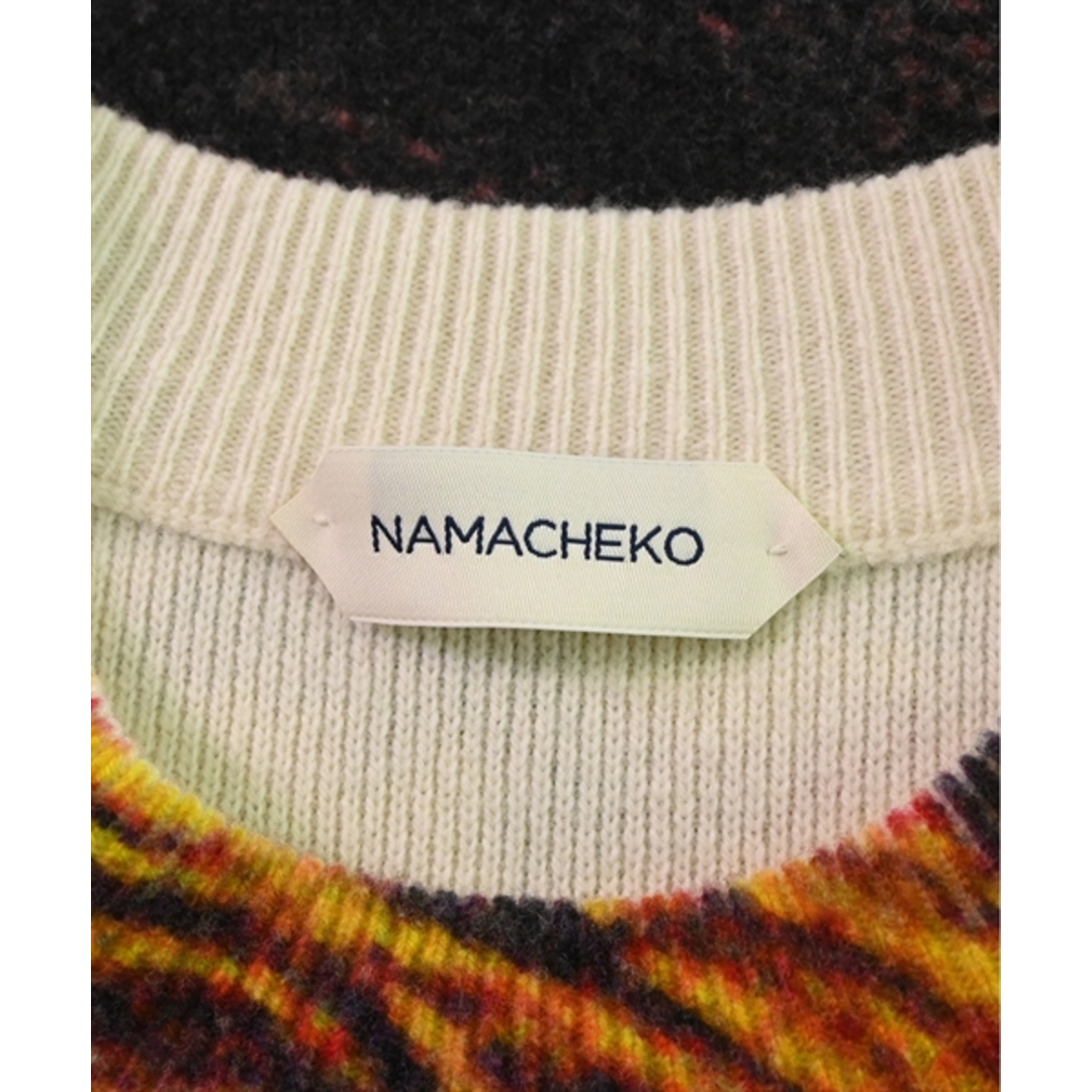 NAMACHEKO - NAMACHEKO ナマチェコ ニット・セーター XS 黒系x赤 NAMACHEKO - NAMACHEKO ナマチェコ ニット・セーター XS 黒系x赤