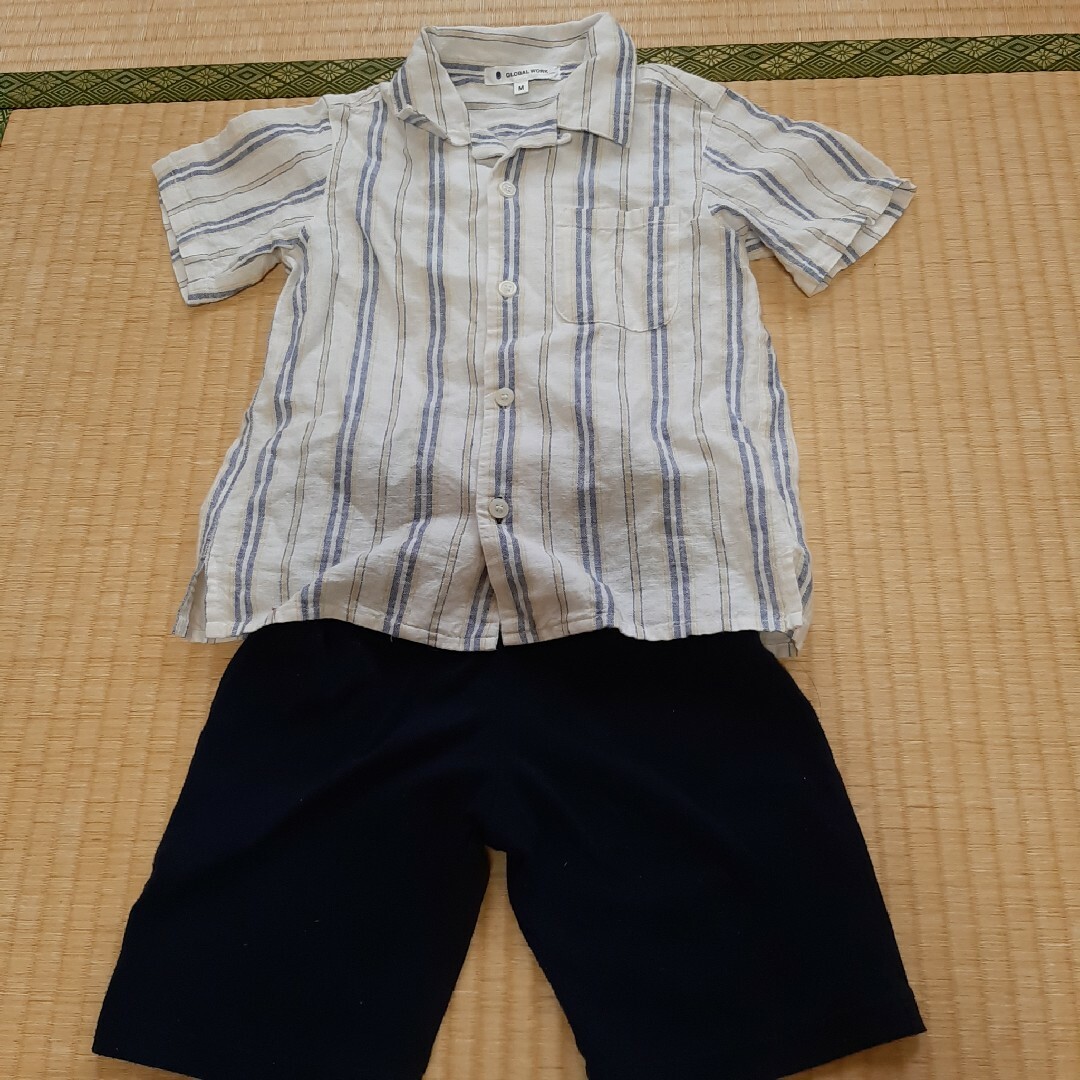 GLOBAL WORK(グローバルワーク)の半袖セットアップ110 キッズ/ベビー/マタニティのキッズ服男の子用(90cm~)(その他)の商品写真