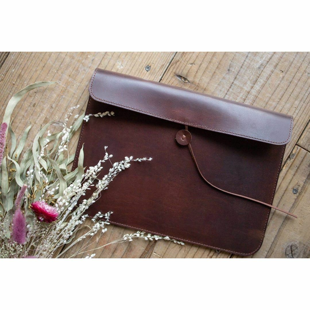 【色: モカ】Leather iPad Case 本革 スリーブケース iPad