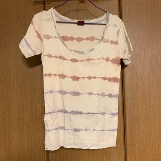 エーアイシー(A・I・C)のA・I・C 半袖タイダイTシャツ　Mサイズ　エーアイシー　クリーム色　きなり　黄(Tシャツ(半袖/袖なし))