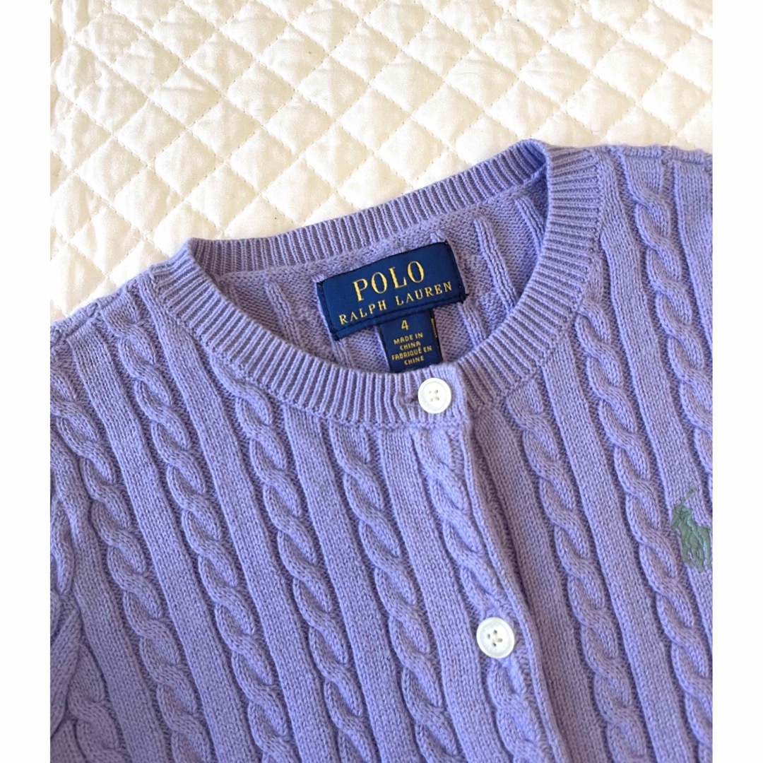 POLO RALPH LAUREN(ポロラルフローレン)のラルフローレン　ケーブルニット　カーディガン　4y   美品 キッズ/ベビー/マタニティのキッズ服女の子用(90cm~)(カーディガン)の商品写真