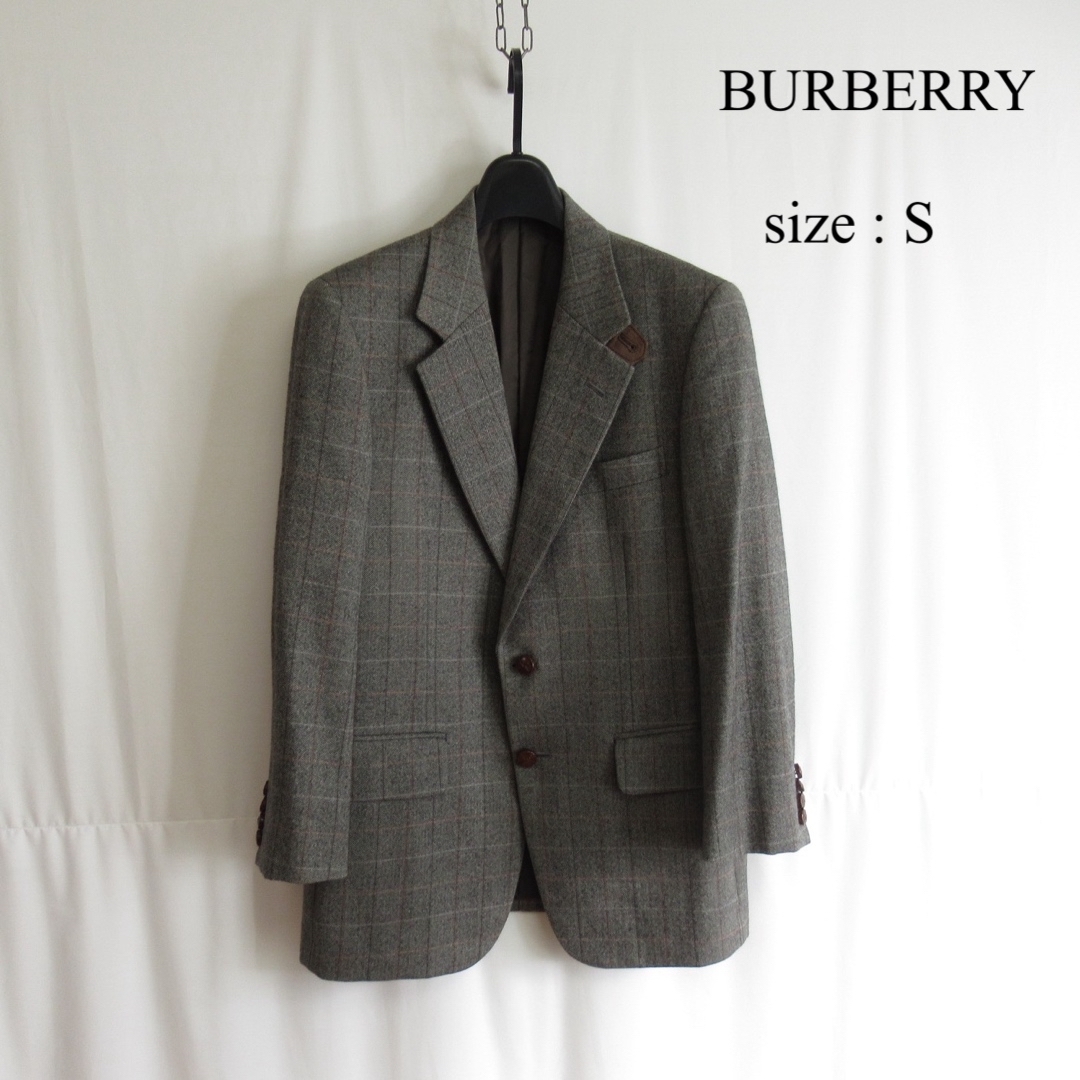 BURBERRY(バーバリー)の90s BURBERRY ヘリンボーン テーラード ジャケット ブレザー S メンズのジャケット/アウター(テーラードジャケット)の商品写真