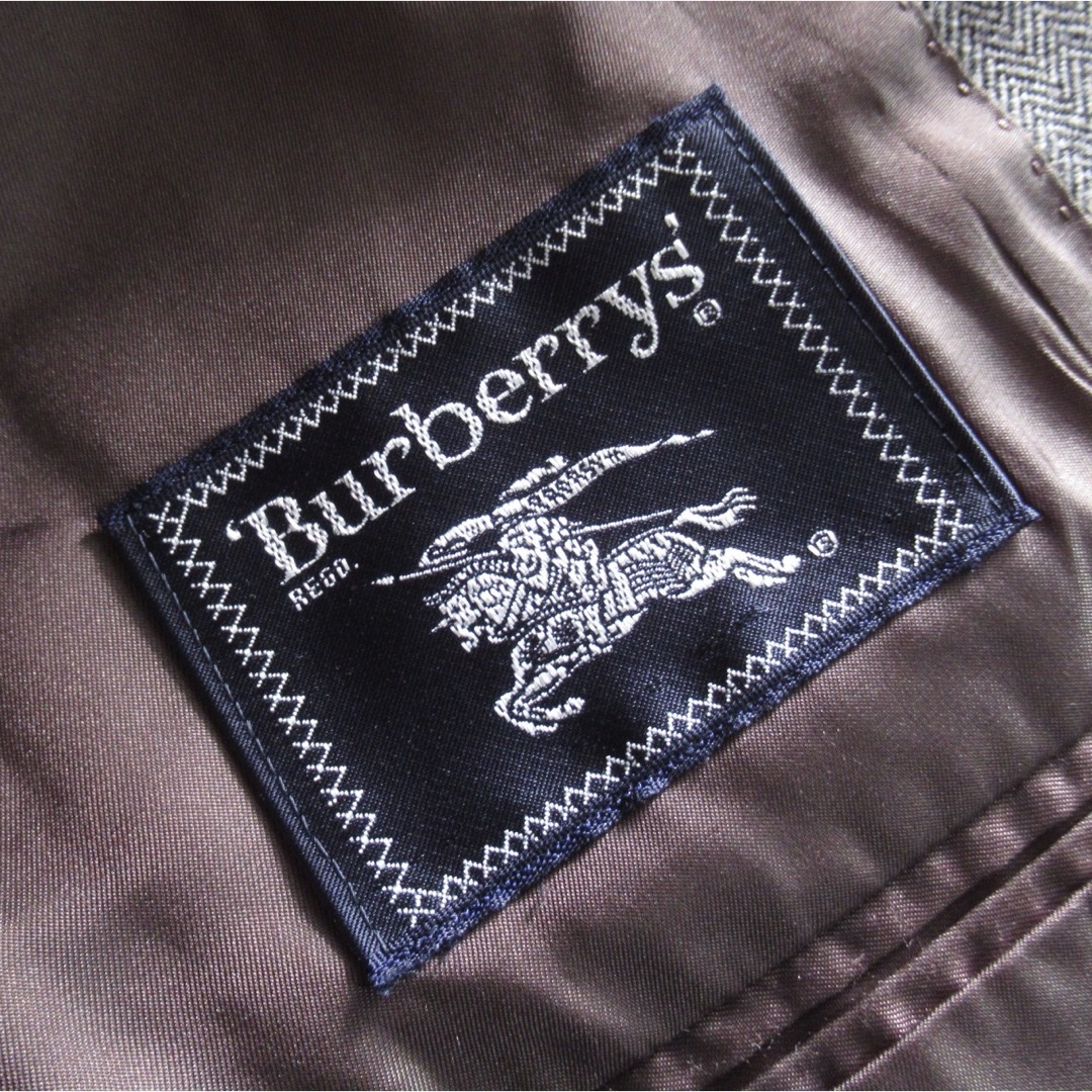 BURBERRY(バーバリー)の90s BURBERRY ヘリンボーン テーラード ジャケット ブレザー S メンズのジャケット/アウター(テーラードジャケット)の商品写真