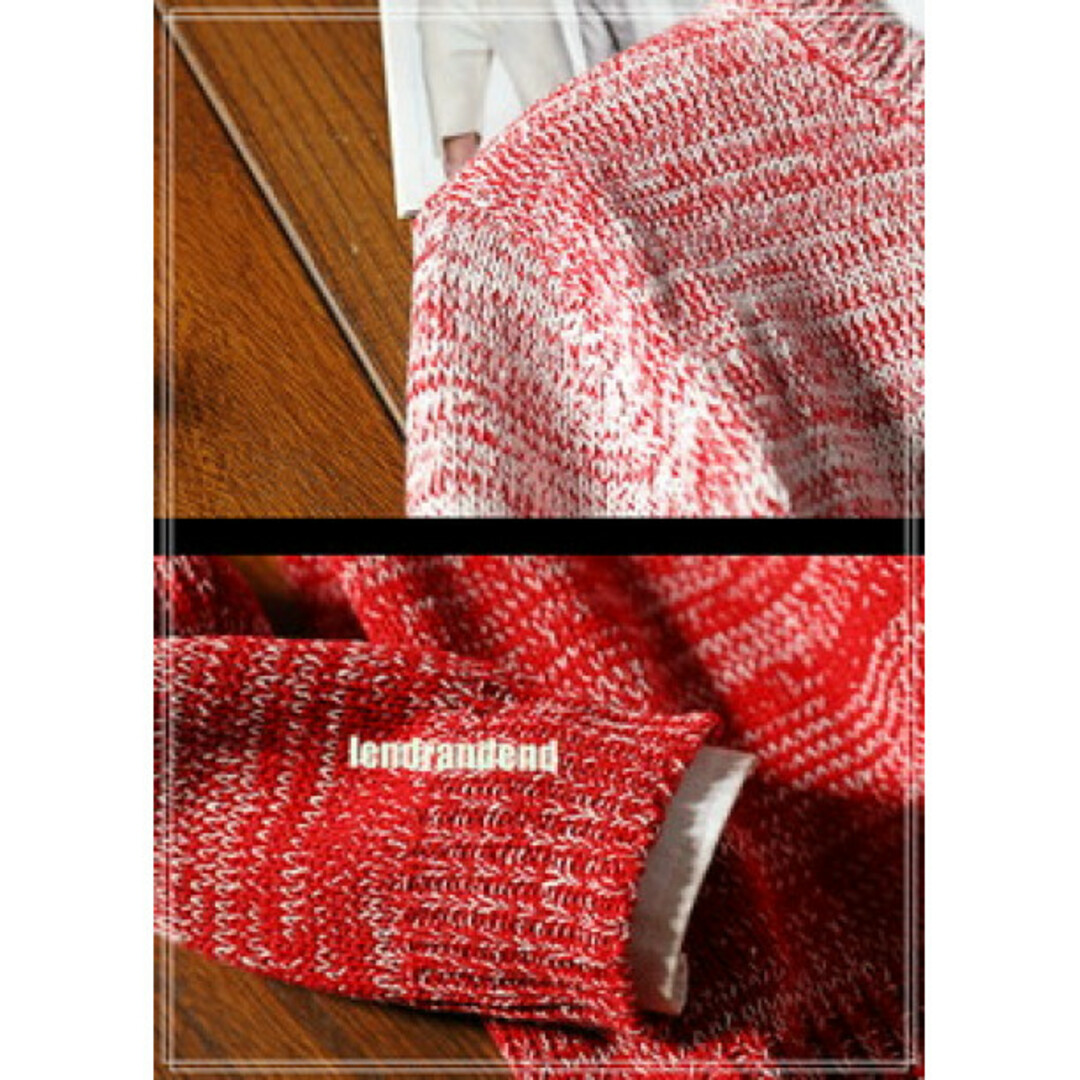 ライン レッド　ニット　セーター　ニットセーター メンズのトップス(ニット/セーター)の商品写真