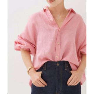 プラージュ(Plage)のplage Linen Big シャツ　ピンク(シャツ/ブラウス(長袖/七分))