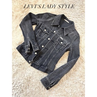 LEVI'S LADY STYLE デニムジャケット サイズS 黒 BK(Gジャン/デニムジャケット)