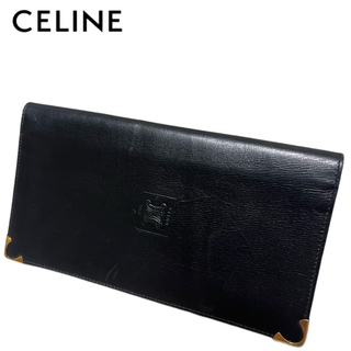 celine - 【美品】CELINE セリーヌ　長財布　トリオンフロゴ　札入れ　ブラック