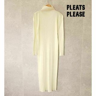 プリーツプリーズイッセイミヤケ(PLEATS PLEASE ISSEY MIYAKE)の良品 PLEATS PLEASE ハイネック ロング マキシ丈 長袖 ワンピース(ロングワンピース/マキシワンピース)