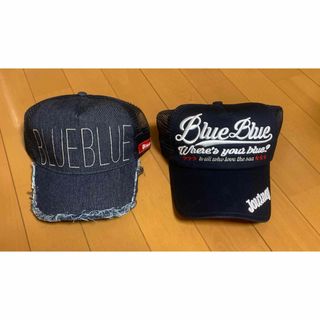 BLUE BLUE - ブルーブルーデニムキャップ   &  ブルーブルーキャップ　限定品 2個セット