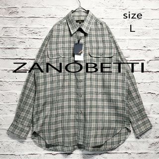 【未使用品タグ付き】ZANOBETTI シルク100% シャツ 定価19000円