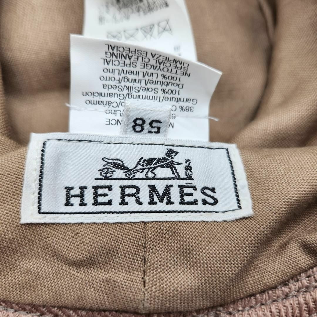 Hermes(エルメス)のエルメス 春夏バケットハット 58 リネン シルク フルーツ フランス製 正規品 レディースの帽子(ハット)の商品写真