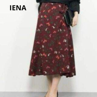 イエナ(IENA)の美品꧁ IENA꧂シフォン　巻きスカート風　スカート　花柄　総柄　38 日本製(ロングスカート)