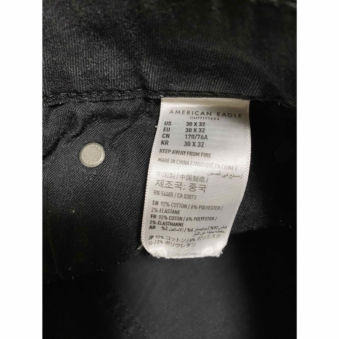 American Eagle(アメリカンイーグル)のアメリカンイーグル／スキニーデニム／W30×L32／ストレッチあり／ブラック メンズのパンツ(デニム/ジーンズ)の商品写真