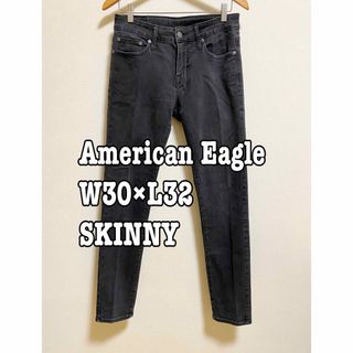 アメリカンイーグル(American Eagle)のアメリカンイーグル／スキニーデニム／W30×L32／ストレッチあり／ブラック(デニム/ジーンズ)