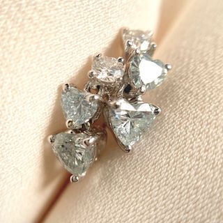 k18WG ダイヤモンドピアス ブルーダイヤ トータル0.56ct(ピアス)