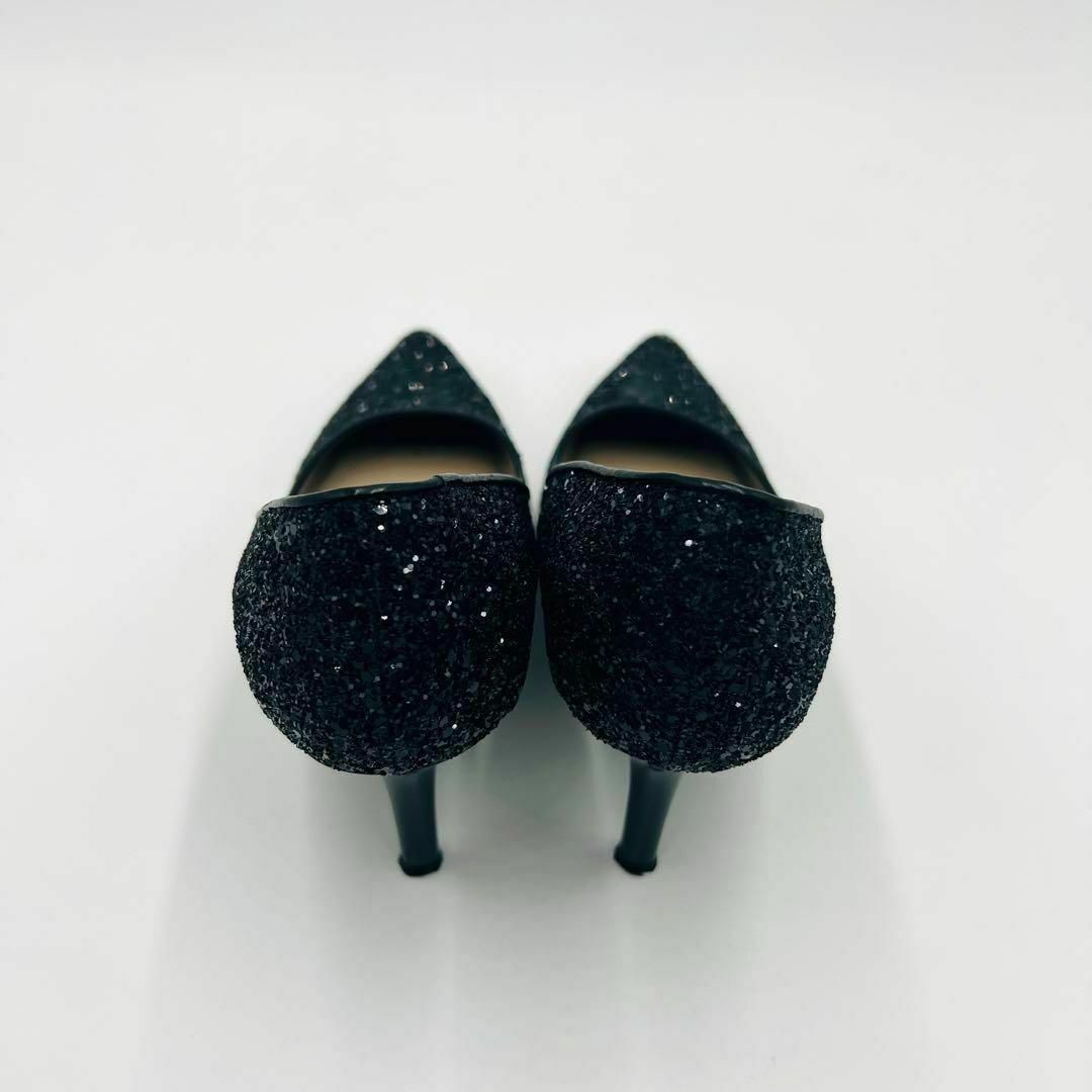 極美品　POOLSIDE プールサイド　パンプス　グリッター　黒　23cm レディースの靴/シューズ(ハイヒール/パンプス)の商品写真