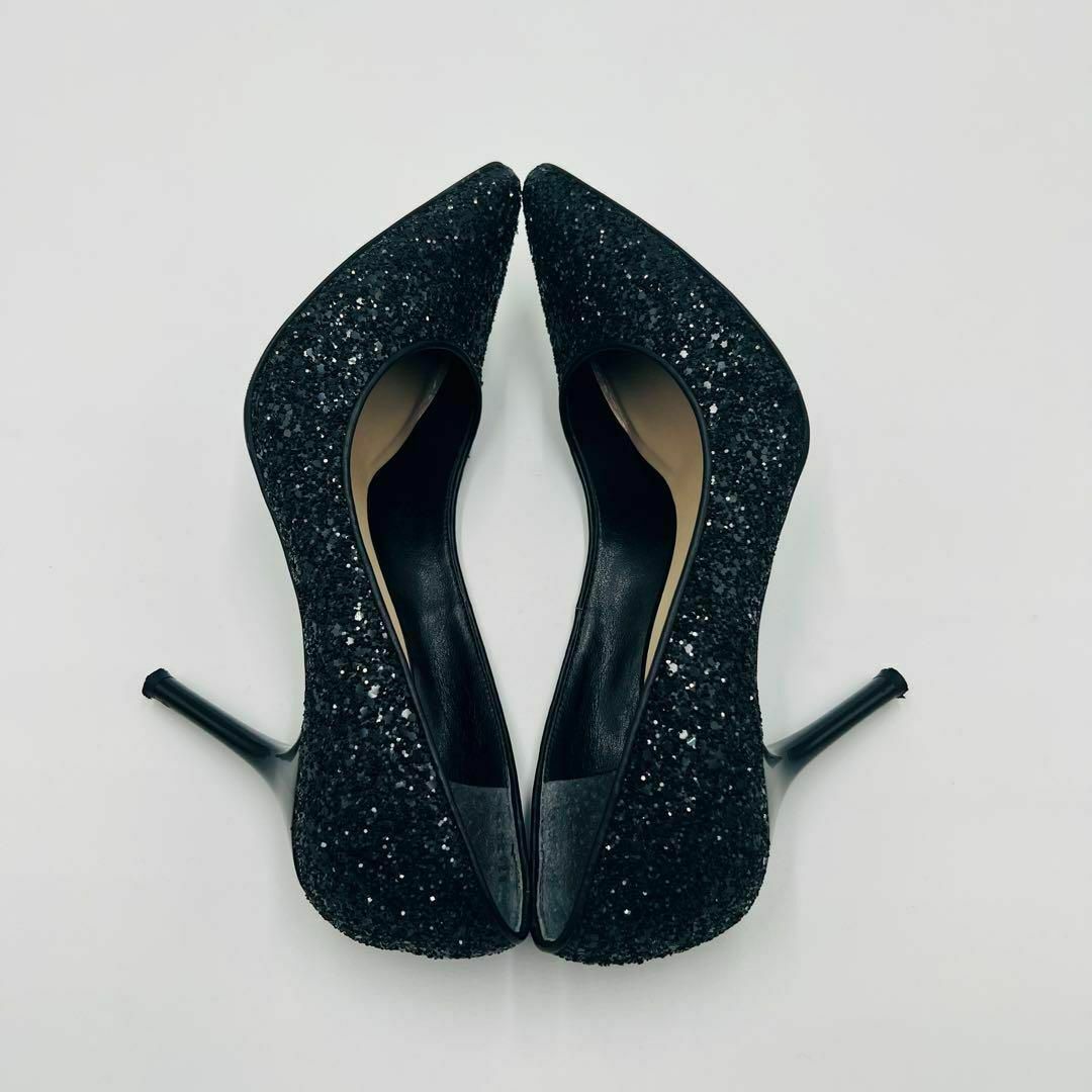 極美品　POOLSIDE プールサイド　パンプス　グリッター　黒　23cm レディースの靴/シューズ(ハイヒール/パンプス)の商品写真