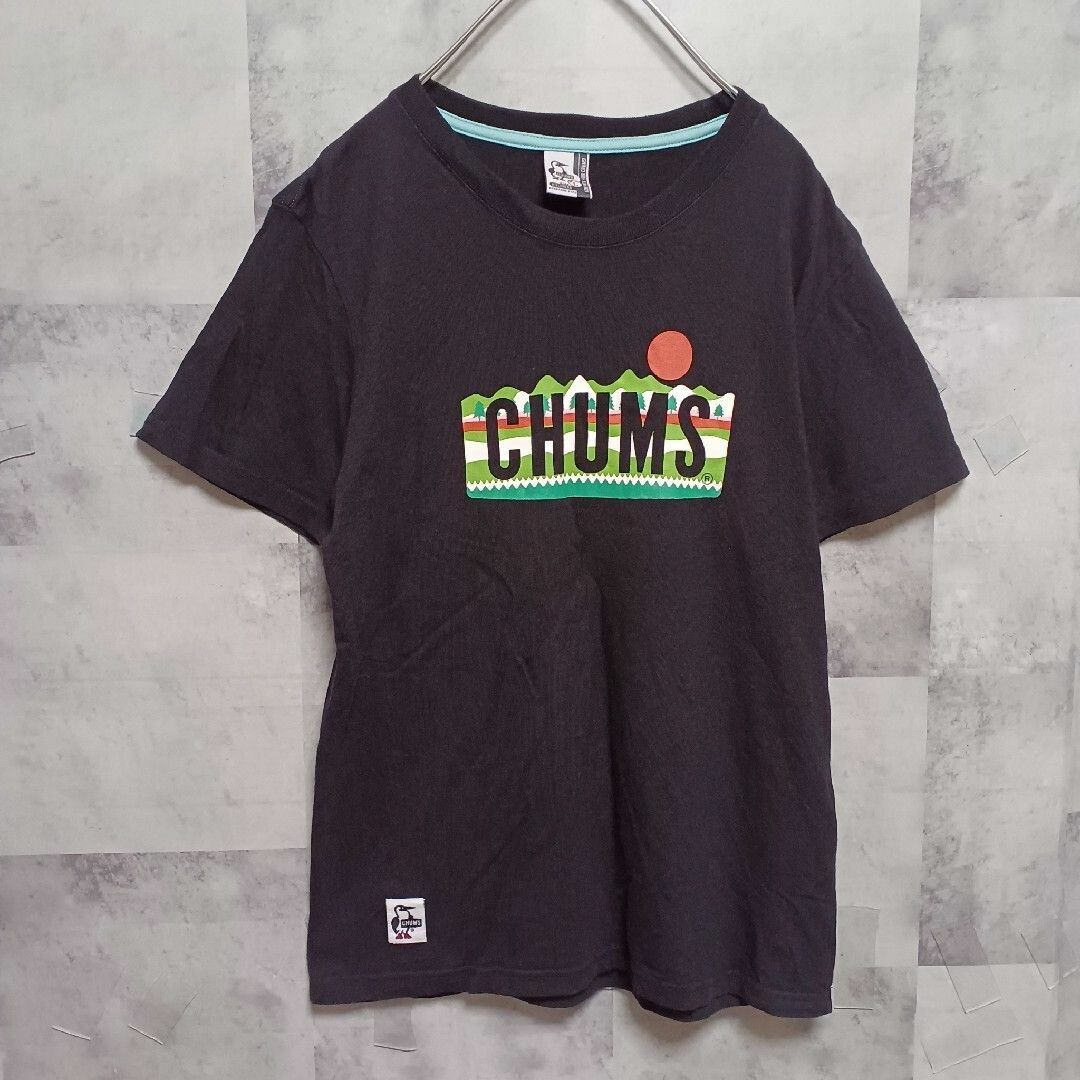 CHUMS(チャムス)のCHUMS チャムス レディース Tシャツ ブラック L キャンプ アウトドア レディースのトップス(Tシャツ(半袖/袖なし))の商品写真