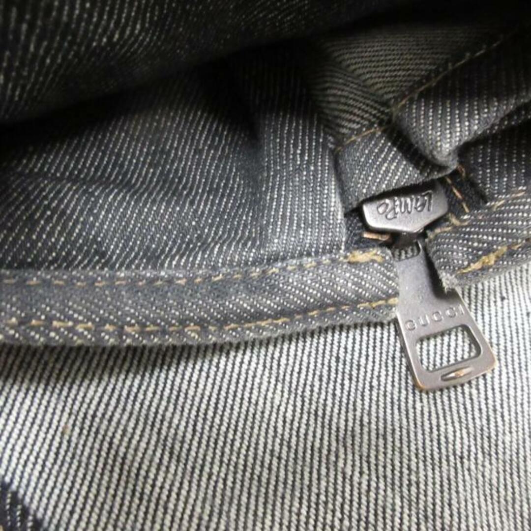 Gucci(グッチ)のGUCCI(グッチ) ライダースジャケット サイズ48 M メンズ - ダークネイビー デニム/革タグ/ジップアップ/春/秋 メンズのジャケット/アウター(ライダースジャケット)の商品写真