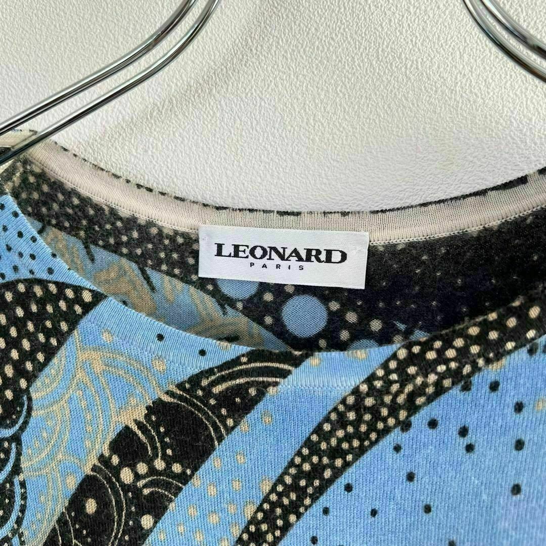 LEONARD(レオナール)の40 レオナール カシミヤ ニット セーター 五分袖 花柄 レディースのトップス(ニット/セーター)の商品写真