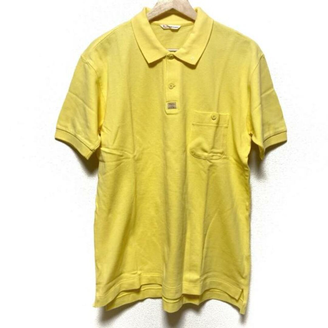 Papas(パパス) 半袖ポロシャツ サイズ48 XL メンズ - イエロー メンズのトップス(ポロシャツ)の商品写真