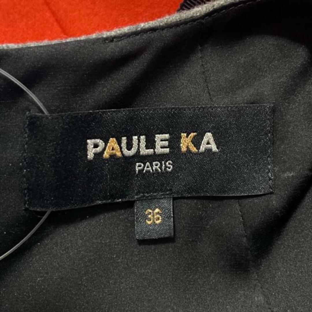 PAULE KA(ポールカ)のPAULEKA(ポールカ) ワンピース サイズ36 S レディース - 黒×レッド×グレー クルーネック/ノースリーブ/ひざ丈 レディースのワンピース(その他)の商品写真