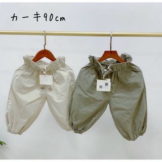 新品　ウェストギャザーパンツ　女の子　春　夏　秋　クロップド　ボトムス  裾ゴム(パンツ/スパッツ)